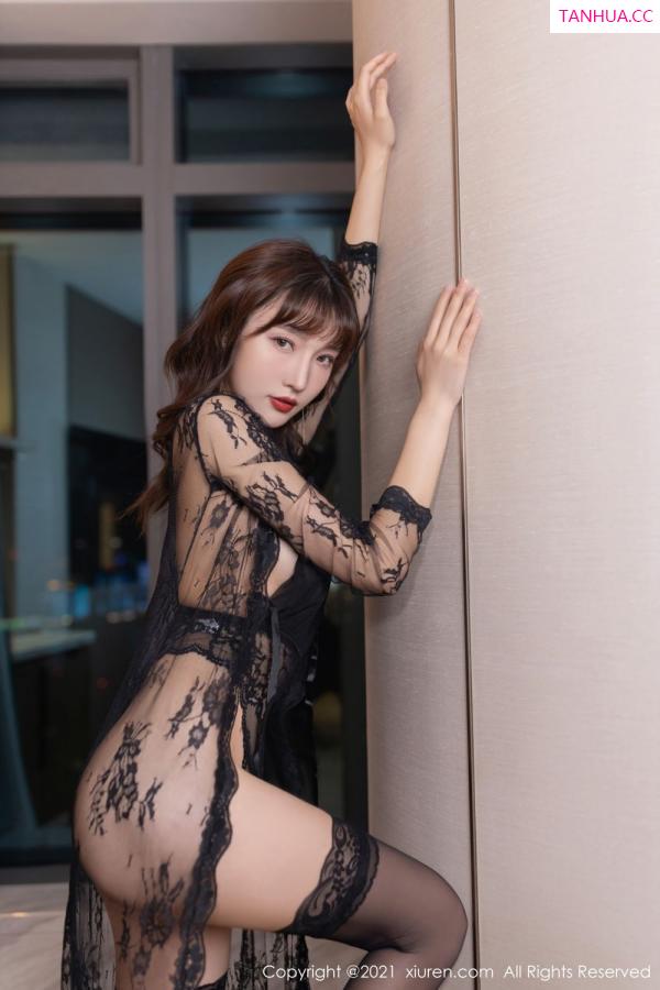 陆萱萱  全民女神陆萱萱 黑色情趣内衣主题第9张图片